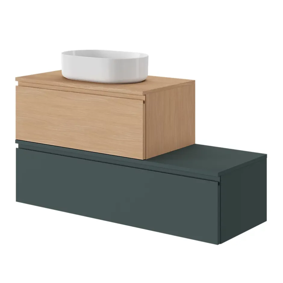 GoodHome Plan de toilette L.80 x l.45 x ép.18 cm effet chêne Kentia