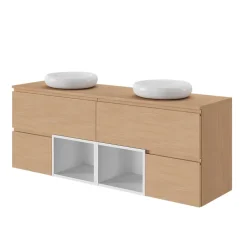 GoodHome Plan de toilette L.80 x l.45 x ép.18 cm effet chêne Kentia
