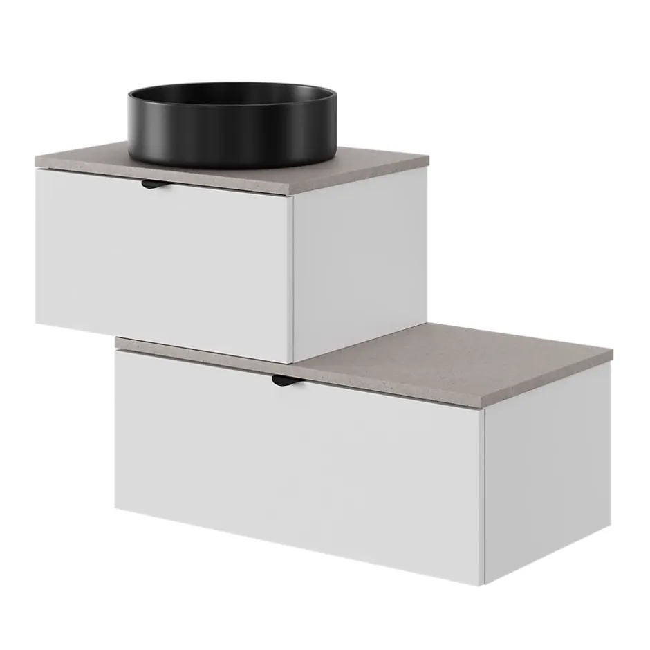 GoodHome Plan de toilette L.60 x l.45 x ép.2 cm, effet granite gris, Cadélia* Plan De Travail Buanderie|Plan De Travail Salle De Bains