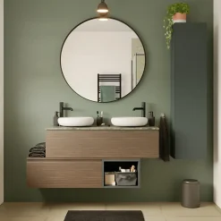 GoodHome Plan de toilette L.120 x l.45 x ép.18 cm effet noyer Kentia* Plan De Travail Buanderie|Plan De Travail Salle De Bains