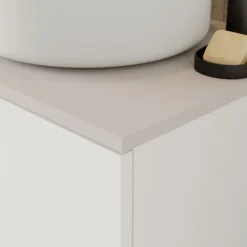 GoodHome Plan de toilette L.60 x l.45 x ép.1,8 cm, beige cachemire, Kentia* Plan De Travail Buanderie|Plan De Travail Salle De Bains