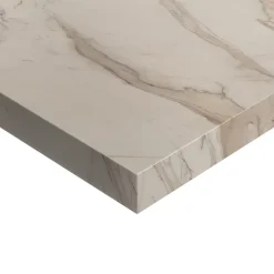 GoodHome Plan de toilette L.60 x l.45 x ép.2 cm, effet marbre beige, Cadélia
