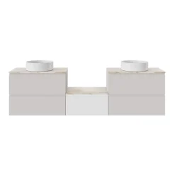 GoodHome Plan de toilette L.60 x l.45 x ép.2 cm, effet marbre beige, Cadélia