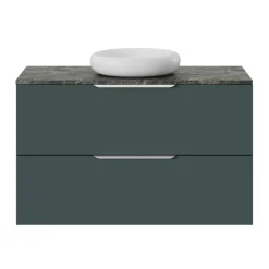 GoodHome Plan de toilette L.100 x l.45 x ép.2 cm effet marbre vert Cadélia* Plan De Travail Salle De Bains|Plan De Travail Buanderie