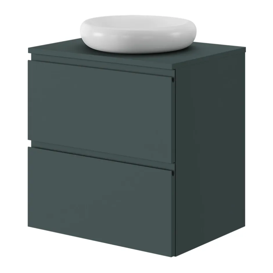 GoodHome Plan de toilette L.60 x l.45 x ép.1,8 cm, vert forêt, Kentia