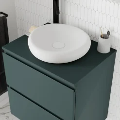 GoodHome Plan de toilette L.60 x l.45 x ép.1,8 cm, vert forêt, Kentia
