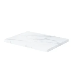 GoodHome Plan de toilette L.60 x l.45 x ép.2 cm, effet marbre blanc, Cadélia