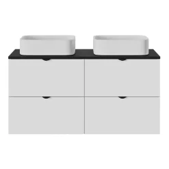 GoodHome Plan de toilette L.120 x l.45 x ép.18 cm noir mat Kentia