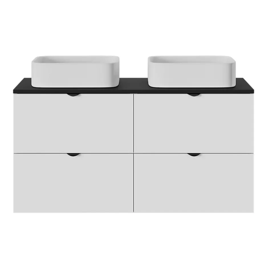 GoodHome Plan de toilette L.120 x l.45 x ép.18 cm noir mat Kentia