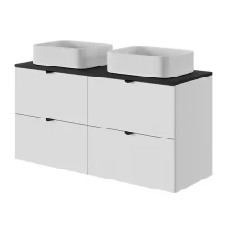 GoodHome Plan de toilette L.120 x l.45 x ép.18 cm noir mat Kentia