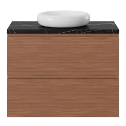 GoodHome Plan de toilette L.80 x l.45 x ép.2 cm effet marbre noir Cadélia* Plan De Travail Buanderie|Plan De Travail Salle De Bains