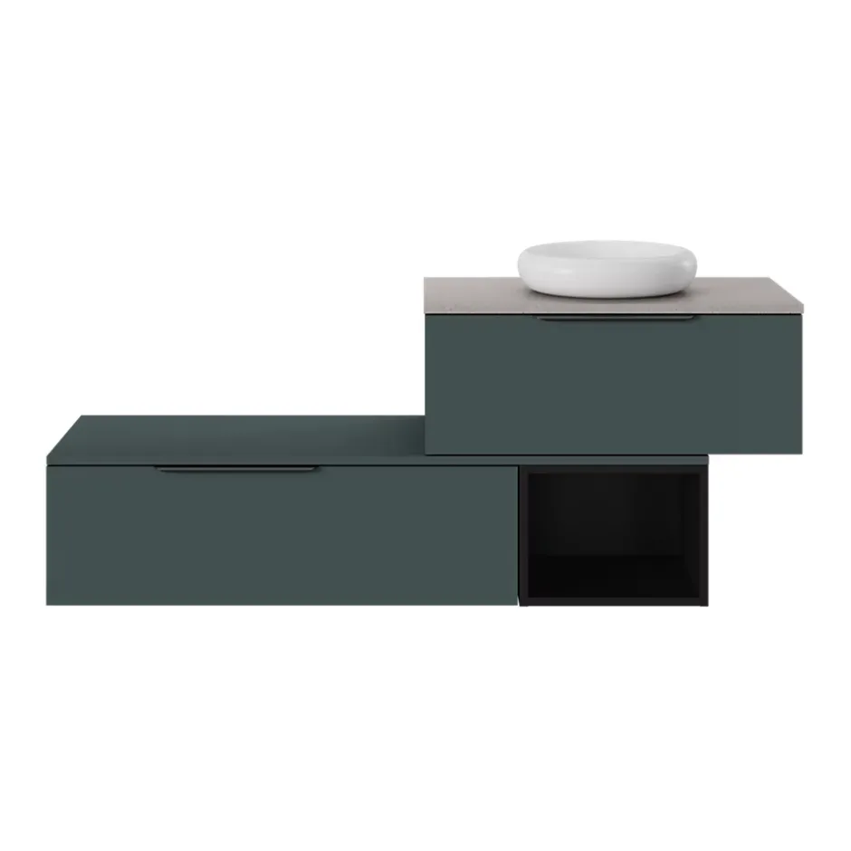 GoodHome Plan de toilette L.80 x l.45 x ép.2 cm effet marbre noir Cadélia* Plan De Travail Buanderie|Plan De Travail Salle De Bains