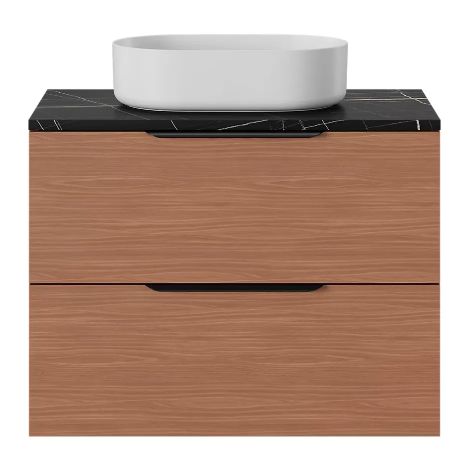 GoodHome Plan de toilette L.80 x l.45 x ép.2 cm effet marbre noir Cadélia* Plan De Travail Buanderie|Plan De Travail Salle De Bains