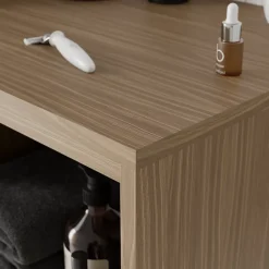 GoodHome Plan de toilette L.100 x l.45 x ép.18 cm effet noyer Kentia* Plan De Travail Buanderie|Plan De Travail Salle De Bains