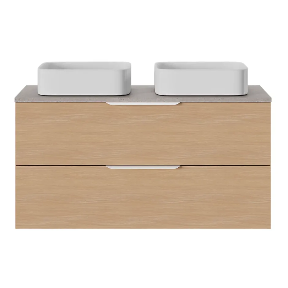GoodHome Plan de toilette L.120 x l.45 x ép.2 cm effet granite gris Cadélia