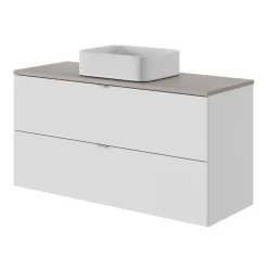 GoodHome Plan de toilette L.120 x l.45 x ép.2 cm effet granite gris Cadélia