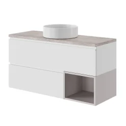 GoodHome Plan de toilette L.120 x l.45 x ép.2 cm effet travertin Cadélia