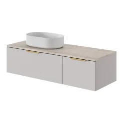 GoodHome Plan de toilette L.120 x l.45 x ép.2 cm effet travertin Cadélia