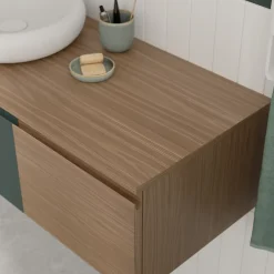 GoodHome Plan de toilette L.140 x l.45 x ép.2 cm effet marbre vert Cadélia* Plan De Travail Buanderie|Plan De Travail Salle De Bains