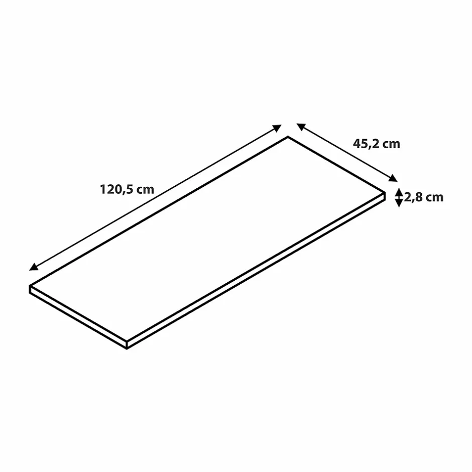 GoodHome Plan de toilette placage chêne L.120,4 x l.45,2 x ép.2,8 cm, Perma