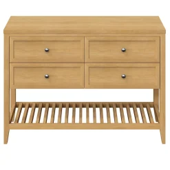 GoodHome Plan de toilette placage chêne L.120,4 x l.45,2 x ép.2,8 cm, Perma