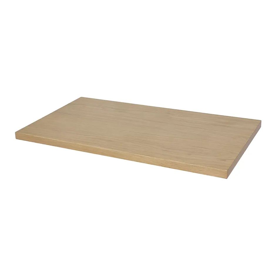 GoodHome Plan de toilette placage chêne L.80,4 x l.45,2 x ép.2,8 cm, Perma