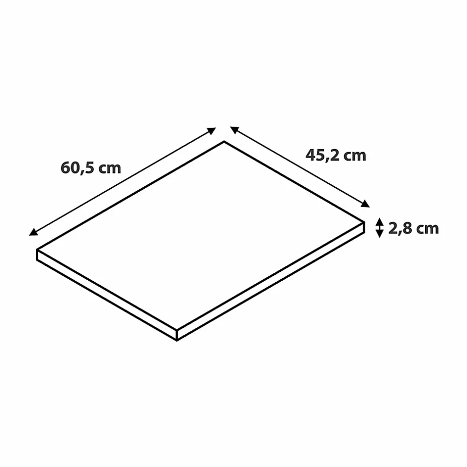 GoodHome Plan de toilette placage chêne L.60,4 x l.45,2 x ép.2,8 cm, Perma