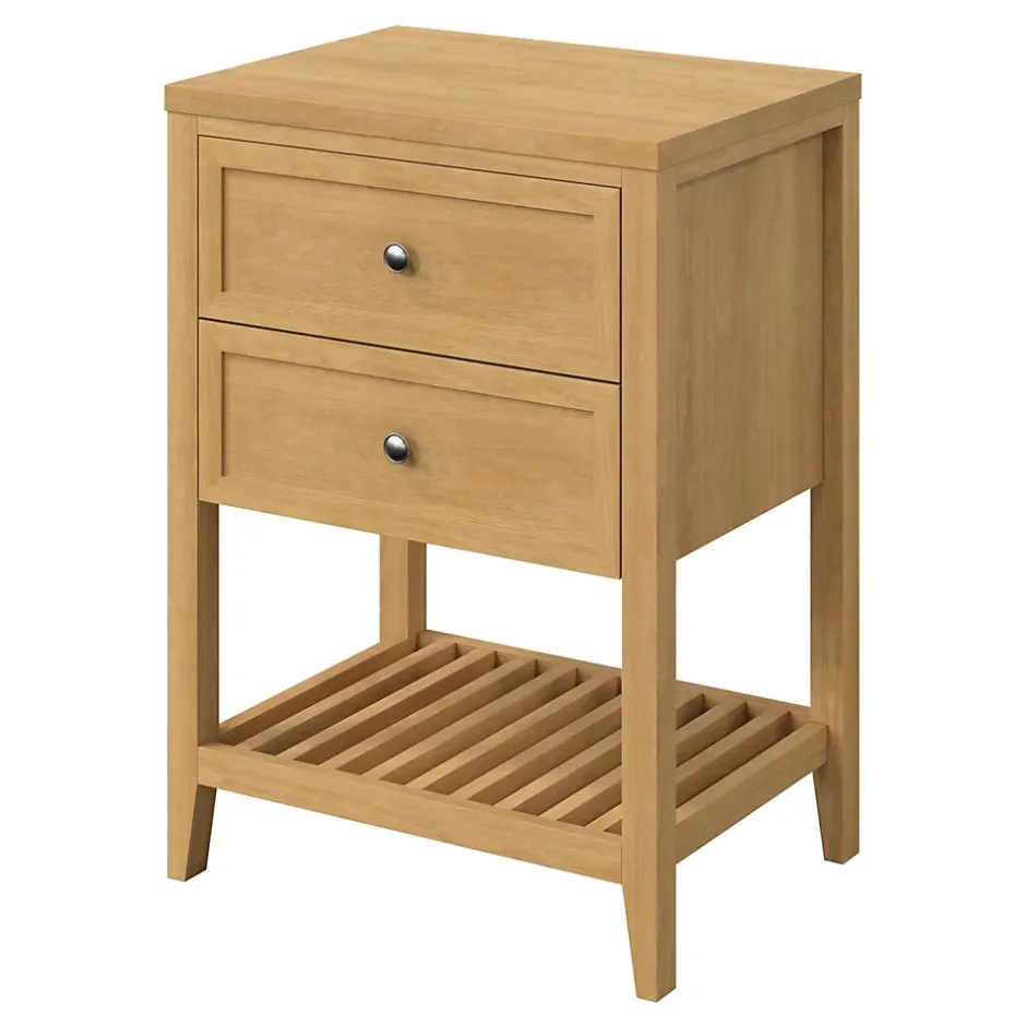 GoodHome Plan de toilette placage chêne L.60,4 x l.45,2 x ép.2,8 cm, Perma