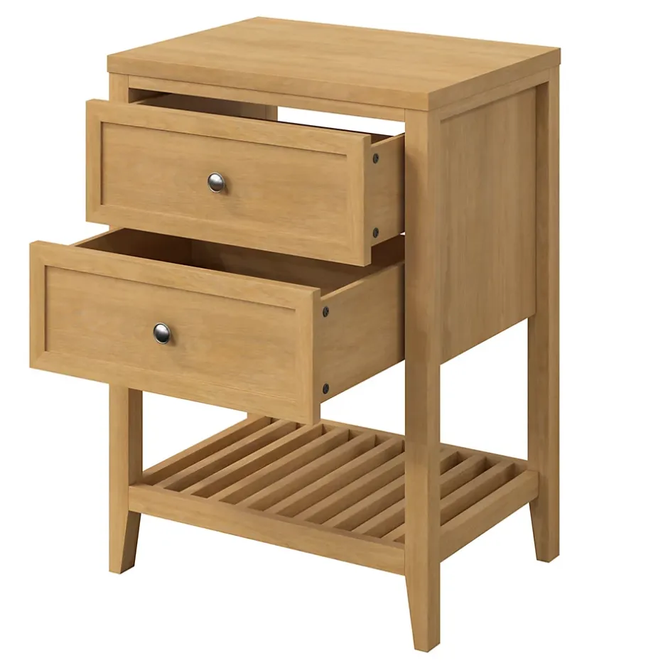 GoodHome Plan de toilette placage chêne L.60,4 x l.45,2 x ép.2,8 cm, Perma