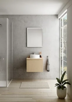 Ipiemme SRL Plan de toilette plaqué chêne clair L.60 x l.51,5 x ép.2 cm, Pura+* Plan De Travail Buanderie|Plan De Travail Salle De Bains