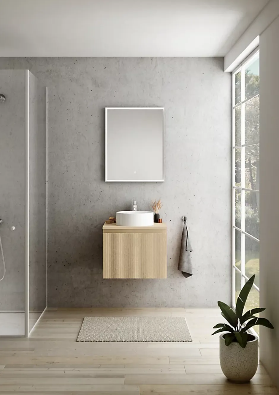 Ipiemme SRL Plan de toilette plaqué chêne clair L.60 x l.51,5 x ép.2 cm, Pura+* Plan De Travail Buanderie|Plan De Travail Salle De Bains