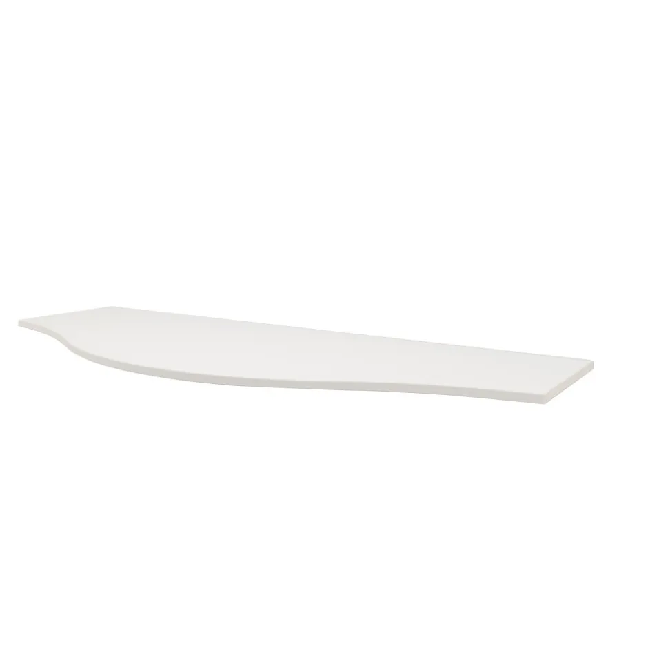 Plan de toilette pour vasque à poser version centre Vague blanc brillant 137,8 cm