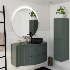 Plan de toilette pour vasque à poser version droite Vague kaki mat 103,1 cm