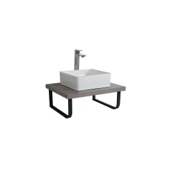 Mob-In Plan de toilette suspendu seul - WILL - 60 cm - Ep. 3,8 cm* Etagère Salle De Bains