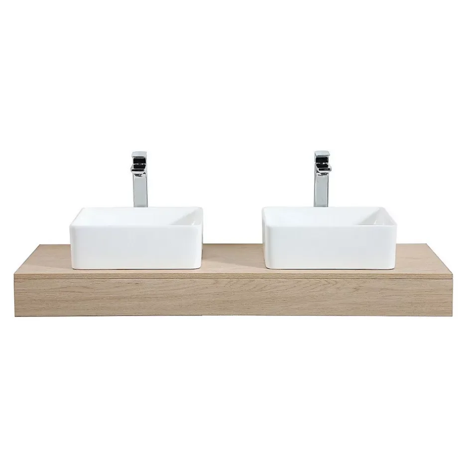Mob-In Plan de toilette suspendu pour vasque WILL - 120 cm - Ep. 12 cm - Décor Chêne