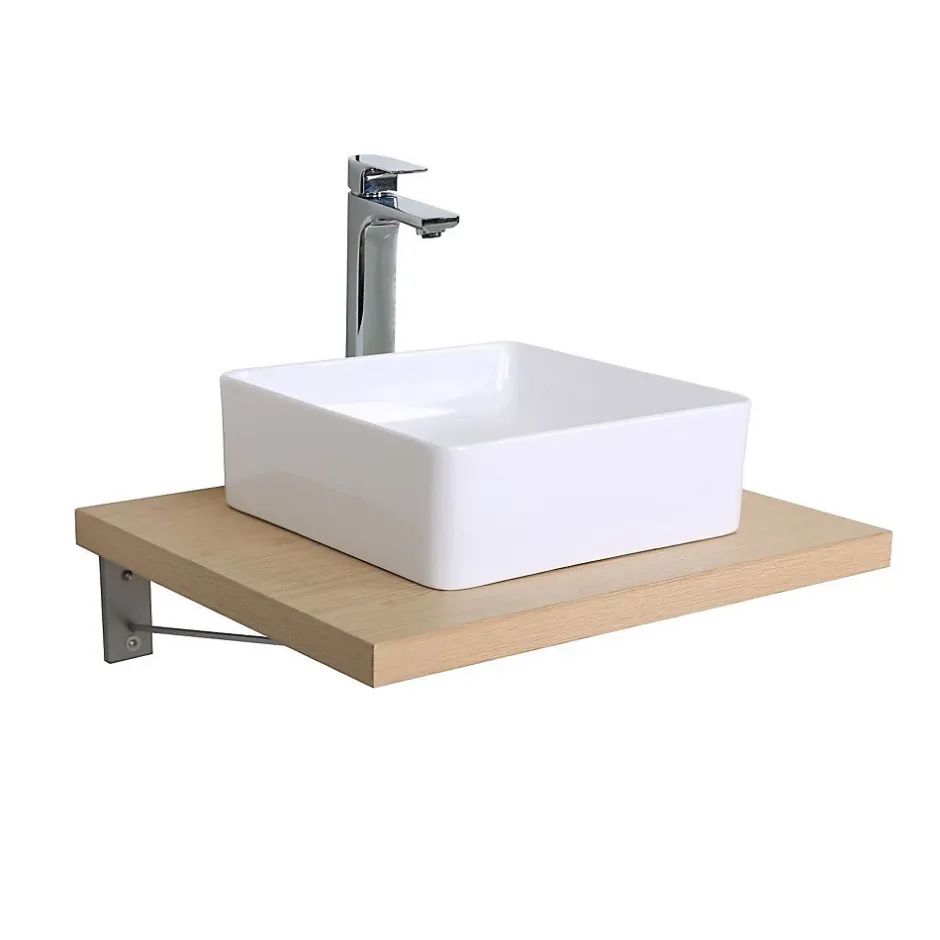 Mob-In Plan de toilette suspendu seul - WILL - 60 cm - Ep. 3,8 cm* Etagère Salle De Bains