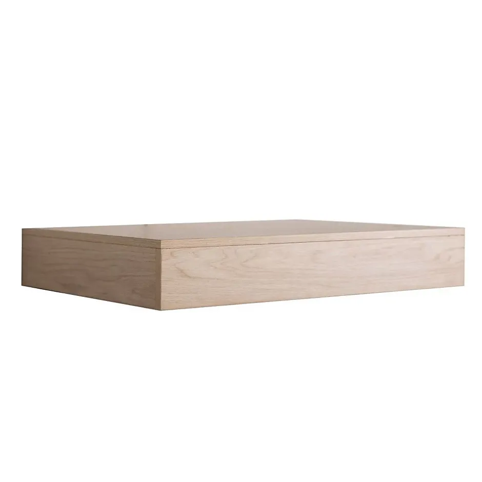 Mob-In Plan de toilette suspendu pour vasque WILL - 60 cm - Ep. 12 cm + Equerres invisibles - Décor Chêne