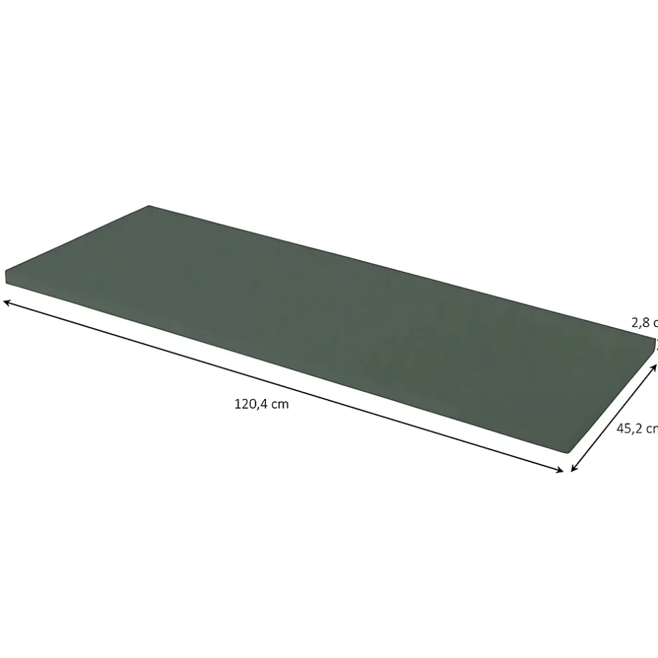 GoodHome Plan de toilette vert mat L.120,4 x l.45,2 x ép.2,8 cm, Perma* Plan De Travail Buanderie|Plan De Travail Salle De Bains