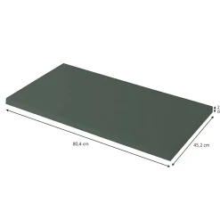 GoodHome Plan de toilette vert mat L.80,4 x l.45,2 x ép.2,8 cm, Perma