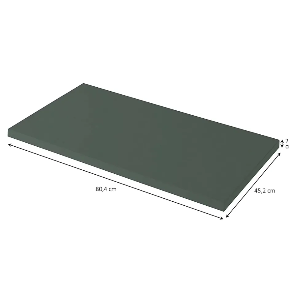 GoodHome Plan de toilette vert mat L.80,4 x l.45,2 x ép.2,8 cm, Perma