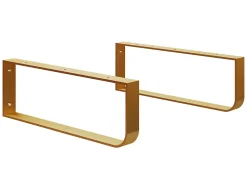 T-Bath Plan de toilette 121x49x3 cm hydrofuge placage orme naturel avec supports or