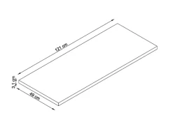 T-Bath Plan de toilette 121x49x3 cm hydrofuge placage frêne naturel