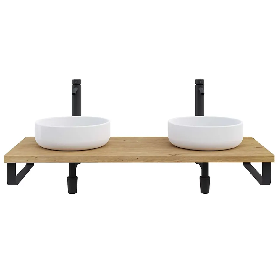 T-Bath Plan de toilette 121x49x3 cm hydrofuge placage chêne naturel* Plan De Travail Salle De Bains