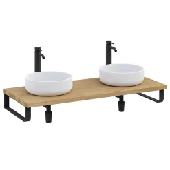 T-Bath Plan de toilette 121x49x3 cm hydrofuge placage chêne naturel* Plan De Travail Salle De Bains