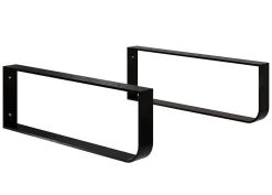 T-Bath Plan de toilette 61x49x3 cm hydrofuge placage frêne naturel avec supports noirs