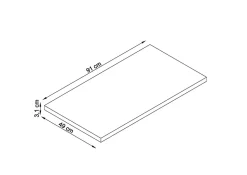 T-Bath Plan de toilette 91x49x3 cm hydrofuge placage frêne naturel