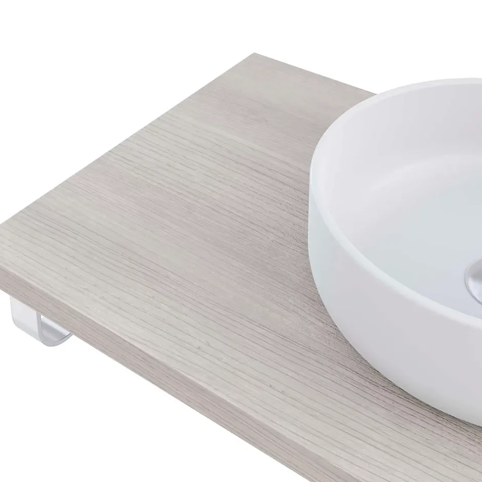 T-Bath Plan de toilette 91x49x3 cm hydrofuge placage frêne naturel