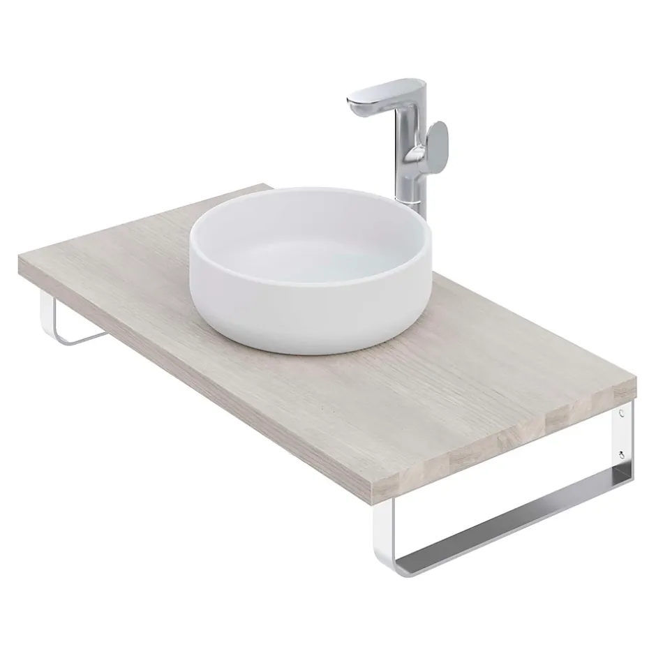 T-Bath Plan de toilette 91x49x3 cm hydrofuge placage frêne naturel