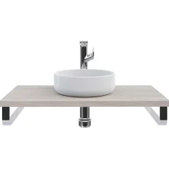 T-Bath Plan de toilette 91x49x3 cm hydrofuge placage frêne naturel