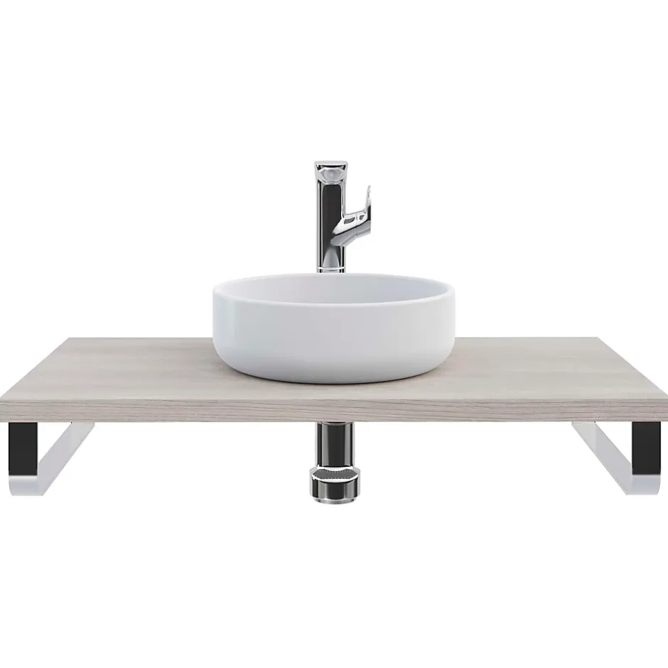 T-Bath Plan de toilette 91x49x3 cm hydrofuge placage frêne naturel
